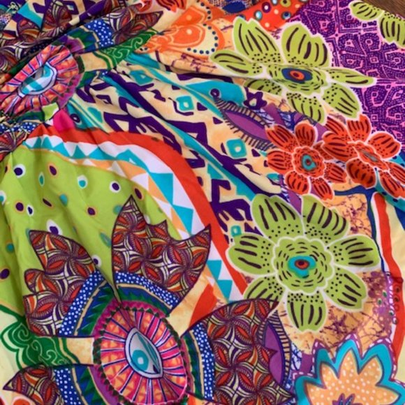 Cristina Love colorful Halter Dress Size Medium - Picture 3 of 6